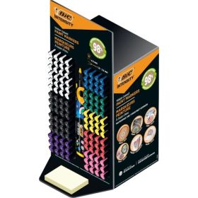 Bic Intensity Expositor de 120 Marcadores de Pintura - Punta Media - Tinta con Base de Agua - 98% de Materiales Reciclados - Colores Vivos Surtidos