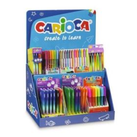 Carioca Expositor Fiorella Incluye 5 OOPS Easy Blister de 3uds Blue Red, 7 OOPS Easy Blister de 6uds, 7 Fiorella Metallic de 6uds, 7 Fiorella Neon de 6uds, 7 Fiorella Blister de 6uds, 1 Oops Easy Display 30uds C. Surtidos, 1 Fiorella Display 30uds Neon,