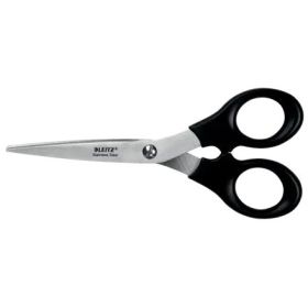Leitz Tijeras de Acero Inoxidable 16.5cm - Ideales para Casa, Colegio, Oficina - Color Negro
