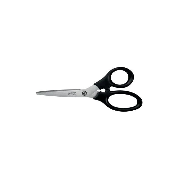Leitz Tijeras de Acero Inoxidable 18.5cm - Agarre Ergonomico - Color Negro