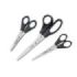 Dahle Home Pack de 3 Tijeras de Acero Inoxidable 13, 15 y 20cm - Hojas Afiladas - Mangos en Plastico ABS - Color Negro