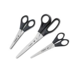 Dahle Home Pack de 3 Tijeras de Acero Inoxidable 13, 15 y 20cm - Hojas Afiladas - Mangos en Plastico ABS - Color Negro