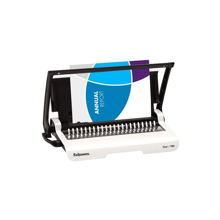 Fellowes Star+ 150 Encuadernadora Manual A4 para Canutillo de Plastico - Perfora hasta 15 Hojas - Encuaderna hasta 150 Hojas