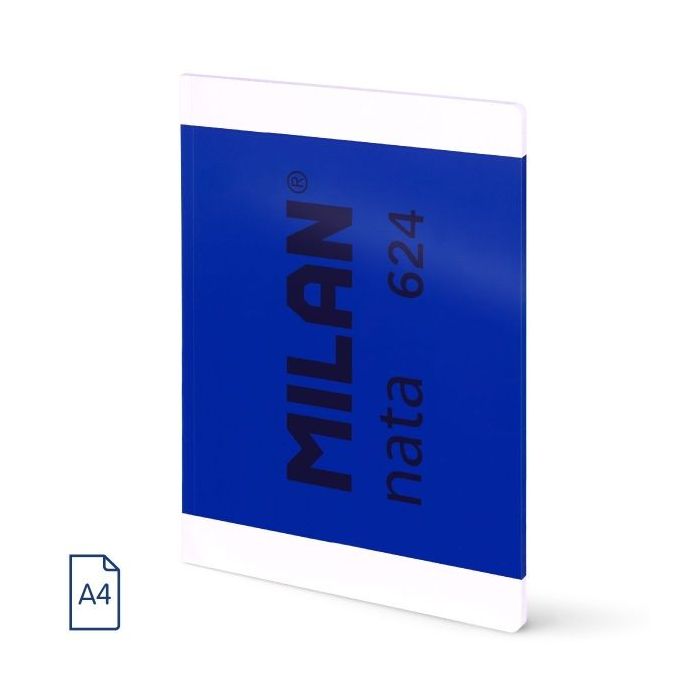 Milan Nata 624 Libreta Encolada Formato A4 Pautado 7mm - 48 Hojas de 95 gr/m2 - Microperforado - Color Azul