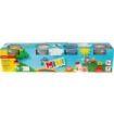 Eberhard Faber Mini Kids Pack con 4 Botes 140gr de Pasta de Modelar - 97% Ingredientes Naturales - Colores Blanco, Amarillo, Rojo y Azul