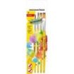 Eberhard Faber Winner Pack con 4 Pinceles de Pelo Sintetico Tamaños 4, 6, 8, 12 - Virola de Aluminio