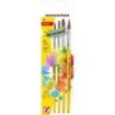 Eberhard Faber Winner Pack con 4 Pinceles de Pelo Poni Tamaños 4, 6, 8, 12 - Virola de Aluminio