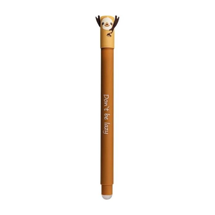 Eberhard Faber Animal Erase It! Boligrafo Borrable Tinta Gel Azul - Trazo 0.7mm - Tacto Soft - Diseño Perezoso