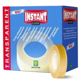 Instant Classic Cinta Adhesiva Transparente 12mm x 33m - Libre de PVC - Transparente