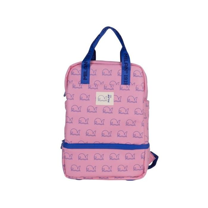 Milan Coleccion 460 Mochila Infantil con Compartimento Isotermico - Amplio Compartimento Interior - 2 Bolsillos Laterales - Capacidad Total 9,5L - Color Rosa/Azul