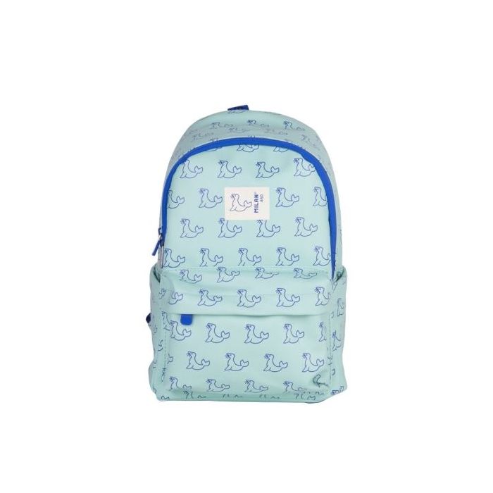 Milan Coleccion 460 Mochila Infantil Casual 9.5L - Compartimento Principal y Bolsillo Frontal con Cremalleras - 2 Bolsillos Laterales - Color Verde/Azul