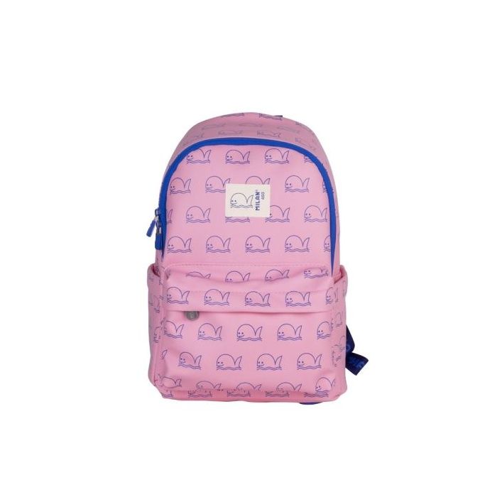 Milan Coleccion 460 Mochila Infantil Casual 9.5L - Compartimento Principal y Bolsillo Frontal con Cremalleras - 2 Bolsillos Laterales - Color Rosa/Azul