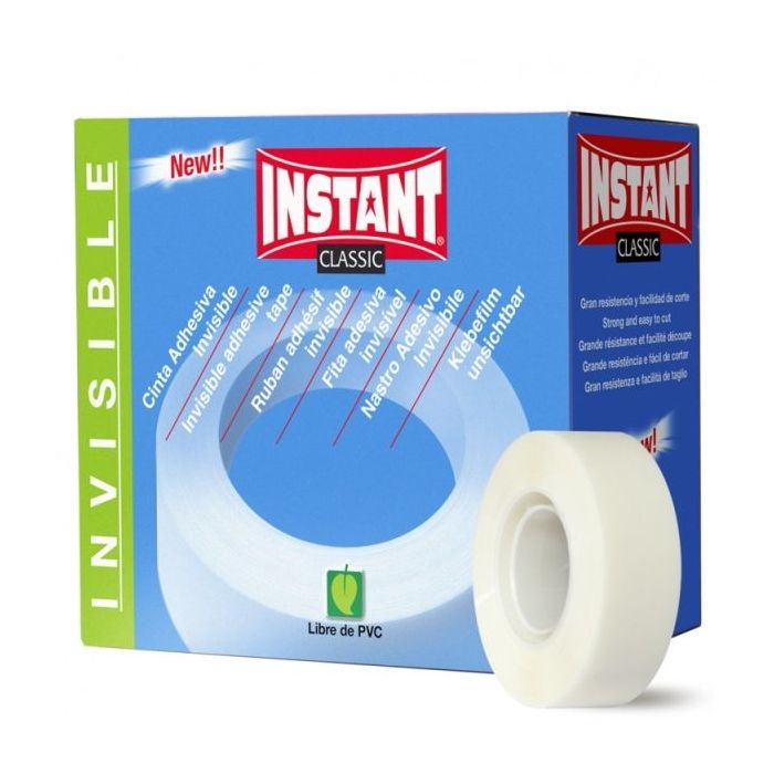 Instant Classic Cinta Adhesiva Invisible 19mm x 33m - Gran Resistencia - Facil de Cortar