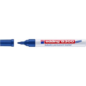 Edding 8300 Rotulador Permanente Industrial - Punta Redonda 1.5-3mm - Tinta Resistente al Desgaste, Roce y Luz - Color Azul