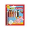 Stabilo Woody 3 en 1 30º Aniversario Unicornio Pack de 6 Lapices de Colores + Sacapuntas - Lapiz de Color, Cera y Acuarela, Todo en Uno - Mina XXL 10mm - Colores Surtidos