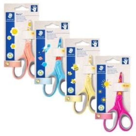 Staedtler Noris 965 Tijera Escolar 14cm - Agarre Ergonomico Suave - Cuchillas Romas - Colores Surtidos