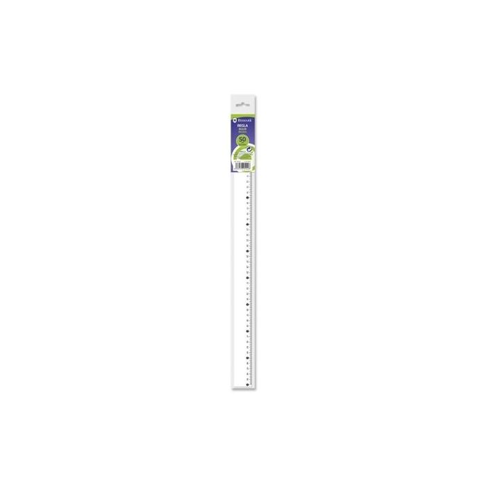 Bismark Regla Milimetrada 50cm - Fabricada en Plastico - Ideal para Colegio - Transparente