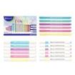 Bismark Pastel Pack Escolar de Escritura con 6 Marcadores Doble Punta Biselada 4mm y Fina 1mm, 6 Rotuladores Punta Fina 0.5mm y 6 Boligrafos Punta Colores Pastel 0.5mm