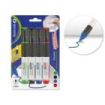 Bismark Pack de 4 Rotuladores para Pizarra Blanca con Grip - Punta Redonda 3mm - Colores Surtidos