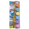 Carioca Pastel Pack de 6 Temperas en Botes de 25ml + Pincel - Superlavables - Mezclables - Colores Pastel Surtidos