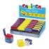 Carioca Expositor con 24 Minisacapuntas de 2 Orificios con Deposito - Tapon de Seguridad en la Cuchilla - Colores Aleatorios Surtidos