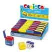 Carioca Expositor con 24 Minisacapuntas de 2 Orificios con Deposito - Tapon de Seguridad en la Cuchilla - Colores Aleatorios Surtidos