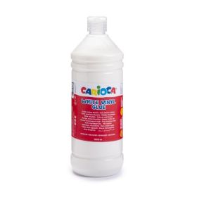 Carioca de Cola Blanca 1L - Tapa con Dispensador - Apta para Papel y Carton - Secado Transparente - Color Blanco