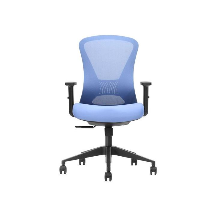 Cromad Senior SE1700 Silla de Oficina - Altura Ajustable con Elevador de Gas de Grado 4 - Soporte Lumbar Ajustable - Asiento con espuma - Ruedas de Nailon 360º - Color Azul