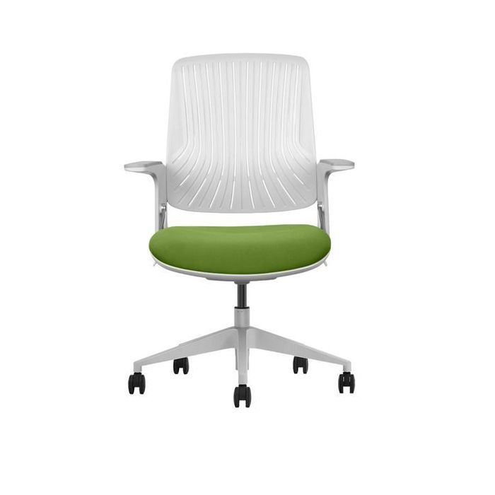 Cromad Senior SE1800 Silla de Oficina - Altura Ajustable con Elevador de Gas de Grado 4 - Respaldo de Material Antibacteriano Elástico - Ruedas de Nailon 360º - Color Verde/Blanco