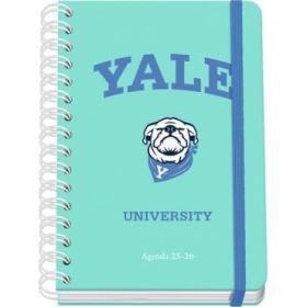 Dohe Yale Dog Agenda Escolar 25/26 Espiral Wire?o A5 - Semana Vista - Papel 80g/m2 - 4 Hojas de Pegatinas - Cubierta de Carton Plastificado - Cierre con Goma Elastica