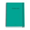 Dohe Colour Vives Cuaderno Espiral A4 100 Hojas Microperforadas Cuadricula 5mm - Tapa Dura Carton Forrado - Cierre de Goma - Bandas de Color - Color Verde