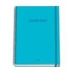 Dohe Colour Vives Cuaderno Espiral A4 100 Hojas Microperforadas Cuadricula 5mm - Tapa Dura Carton Forrado - Cierre de Goma - Bandas de Color - Color Azul Cyan