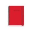 Dohe Colour Vives Cuaderno Espiral A5 100 Hojas Cuadricula 5mm - Tapa Dura Impresa a todo Color y Plastificada en Brillo - Bandas de Color - Cierre de Goma - Color Rojo