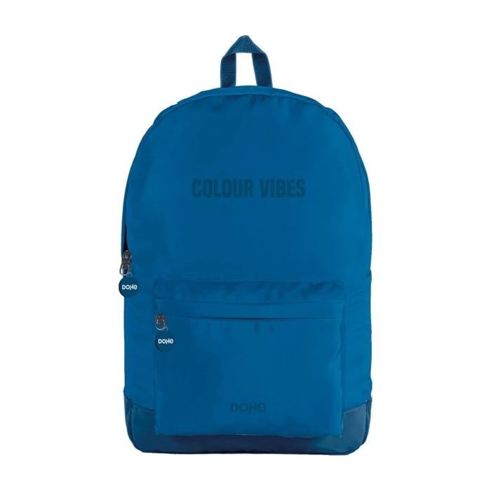Dohe Daypack Colour Vibes Mochila Escolar - Varios Compartimentos - Asa Superior - Tirantes Acolchados y Ajustables - Fabricada en Poliester - Color Azul