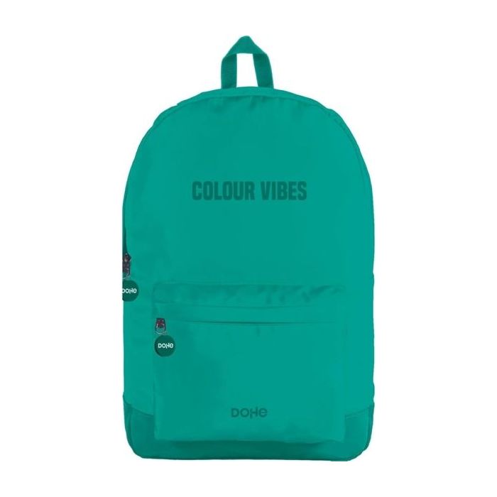 Dohe Daypack Colour Vibes Mochila Escolar - Varios Compartimentos - Asa Superior - Tirantes Acolchados y Ajustables - Fabricada en Poliester - Color Verde