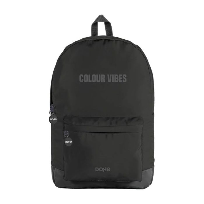 Dohe Daypack Colour Vibes Mochila Escolar - Varios Compartimentos - Asa Superior - Tirantes Acolchados y Ajustables - Fabricada en Poliester - Color Negro