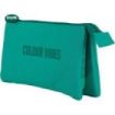 Dohe Colour Vibes Portatodo Triple - Cierre Doble con Cremallera y Tirador de Goma - Color Verde