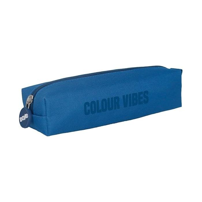 Dohe Colour Vibes Portatodo Cuadrado - Cierre con Cremallera y Tirador de Goma - Color Azul