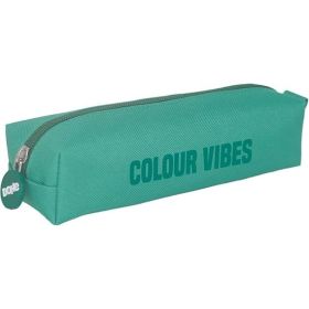 Dohe Colour Vibes Portatodo Cuadrado - Cierre con Cremallera y Tirador de Goma - Color Verde