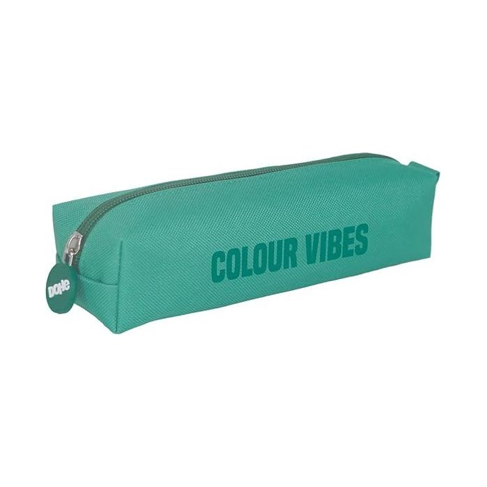 Dohe Colour Vibes Portatodo Cuadrado - Cierre con Cremallera y Tirador de Goma - Color Verde
