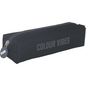 Dohe Colour Vibes Portatodo Cuadrado - Cierre con Cremallera y Tirador de Goma - Color Negro