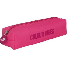 Dohe Colour Vibes Portatodo Cuadrado - Cierre con Cremallera y Tirador de Goma - Color Rosa