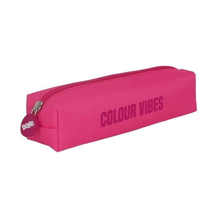 Dohe Colour Vibes Portatodo Cuadrado - Cierre con Cremallera y Tirador de Goma - Color Rosa