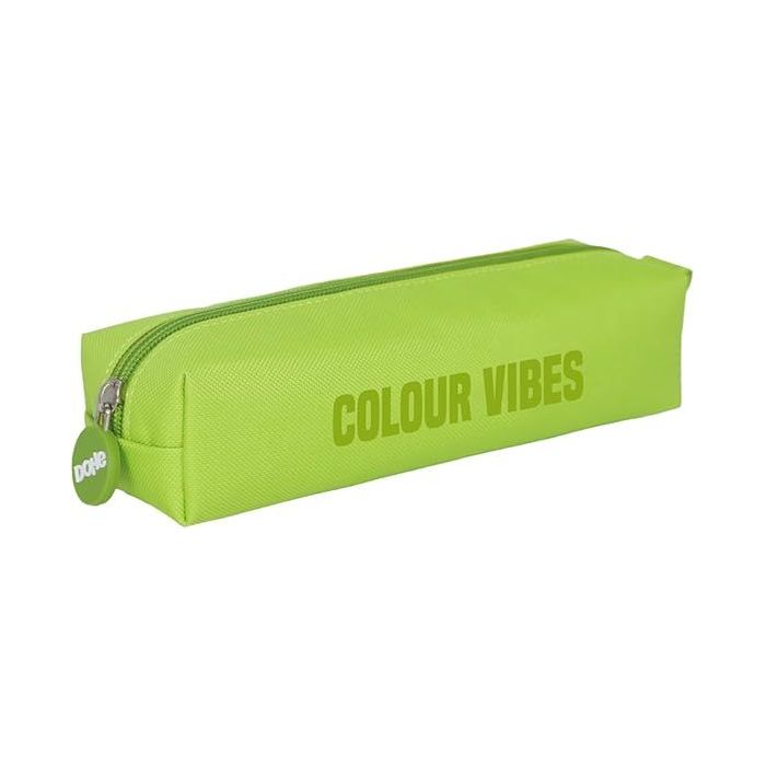 Dohe Colour Vibes Portatodo Cuadrado - Cierre con Cremallera y Tirador de Goma - Color Verde Lima