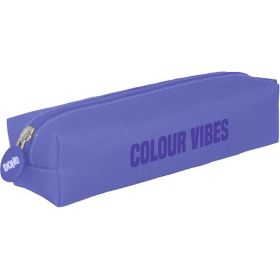 Dohe Colour Vibes Portatodo Cuadrado - Cierre con Cremallera y Tirador de Goma - Color Morado