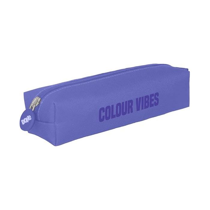 Dohe Colour Vibes Portatodo Cuadrado - Cierre con Cremallera y Tirador de Goma - Color Morado