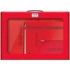 Dohe Colour Vibes Pack de Mochila + Carpeta A4 Recambio + Portatodo Triple - Todo en un Maletin Perfecto para Regalo - Color Rojo