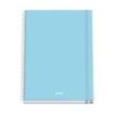 Dohe Serenity Cuaderno Espiral A4 100 Hojas Microperforadas Cuadricula 5mm - Tapa Dura Carton Forrado - Cierre de Goma - Bandas de Color - Color Azul