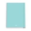 Dohe Serenity Cuaderno Espiral A4 100 Hojas Microperforadas Cuadricula 5mm - Tapa Dura Carton Forrado - Cierre de Goma - Bandas de Color - Color Verde