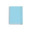 Dohe Serenity Cuaderno Espiral A5 100 Hojas Cuadricula 5mm - Tapa Dura Impresa a todo Color y Plastificada en Brillo - Bandas de Color - Cierre de Goma - Color Azul